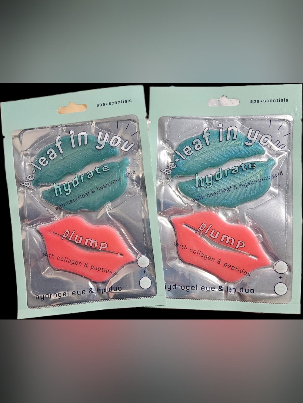 NWT 》2×《 SPA•SCENTIALS BE-LEAF IN YOU HYDROGEL EYE & LIP DUOS!